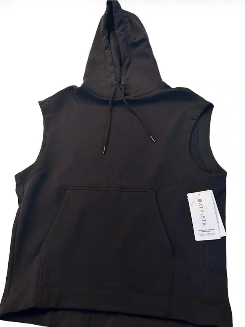 Athleta Retroplush Cocoon Sweatshirt Sleeveless Hoodie Women's XXS Black - Picture 3 of 5